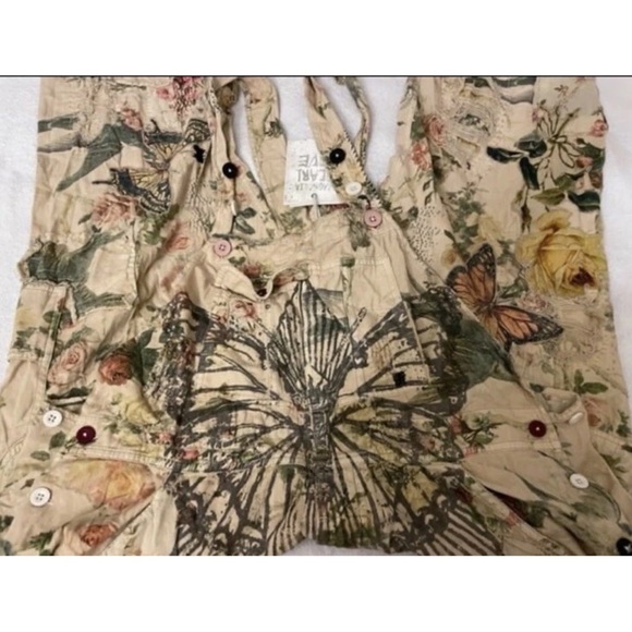 Magnolia Pearl Malibu Beauty Love Applique Butterfly Bird Overalls (item A11) - Picture 4 of 5